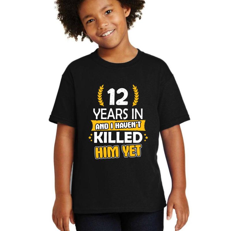 12 Th Anniversary Gifts For Her 12 Anniversary Gift 12 Wedding Anniversary Gift Funny Anniversary Gift Youth T-Shirt Boy Black