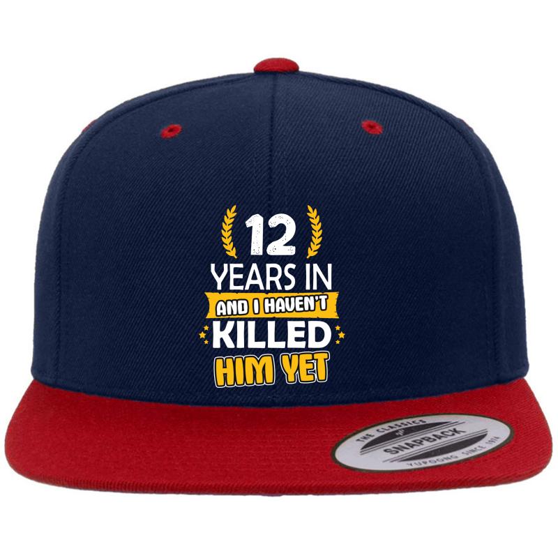 12 Th Anniversary Gifts For Her 12 Anniversary Gift 12 Wedding Anniversary Gift Funny Anniversary Gift Premium Flat Bill Snapback Cap  Navy