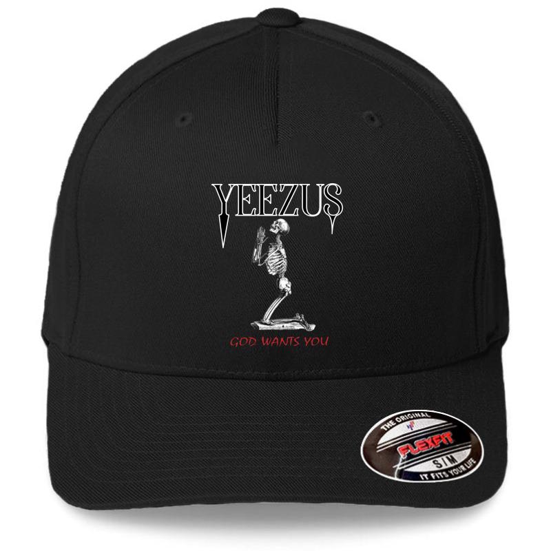 Yeezus Skeleton Flexfit Baseball Cap  Black