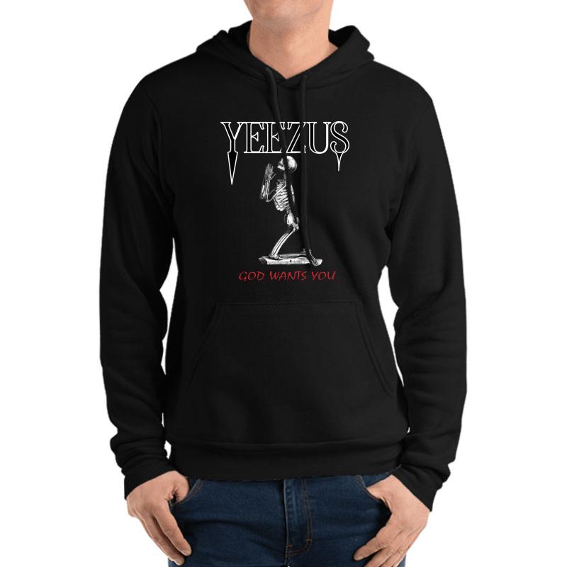 Yeezus Skeleton Unisex Hooded Sweatshirt Men Black