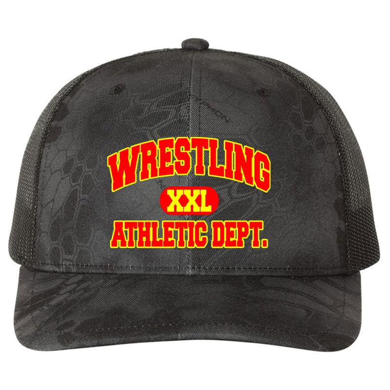 Wrestling Athletic Department Richardson Premium Trucker Snapback Cap  Kryptek Typhon Black