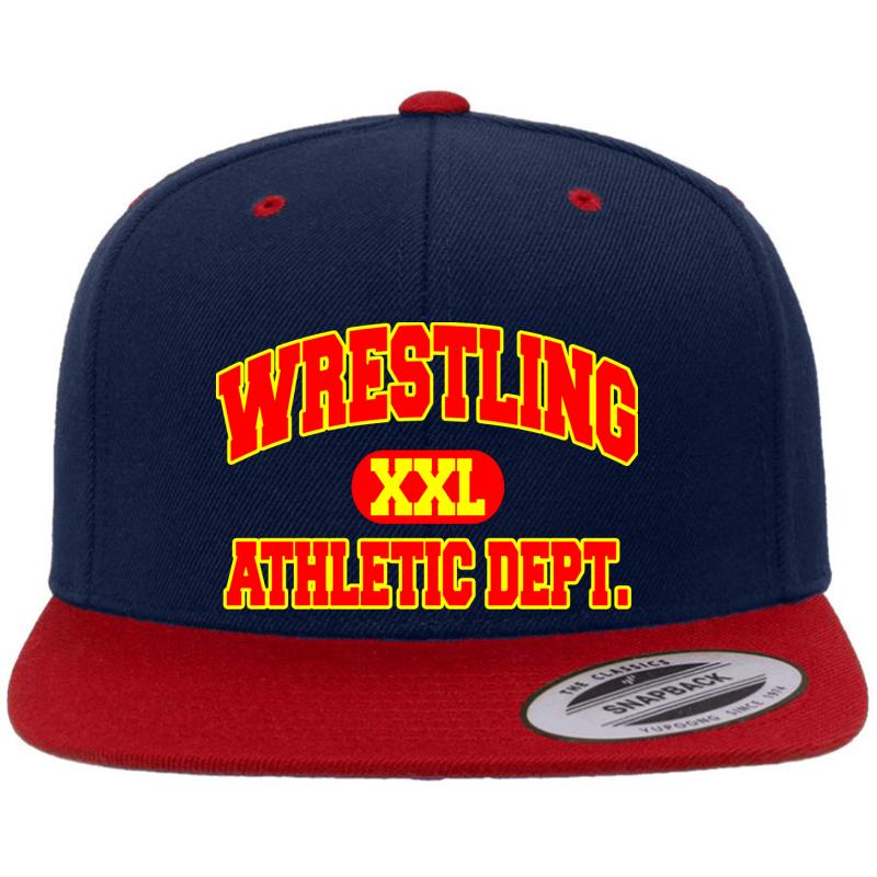 Wrestling Athletic Department Premium Flat Bill Snapback Cap  Navy