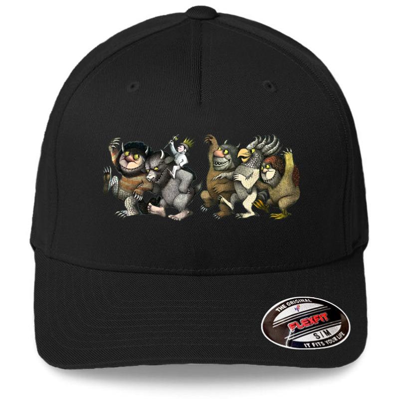 Wild Things Romp Graphic Flexfit Baseball Cap  Black