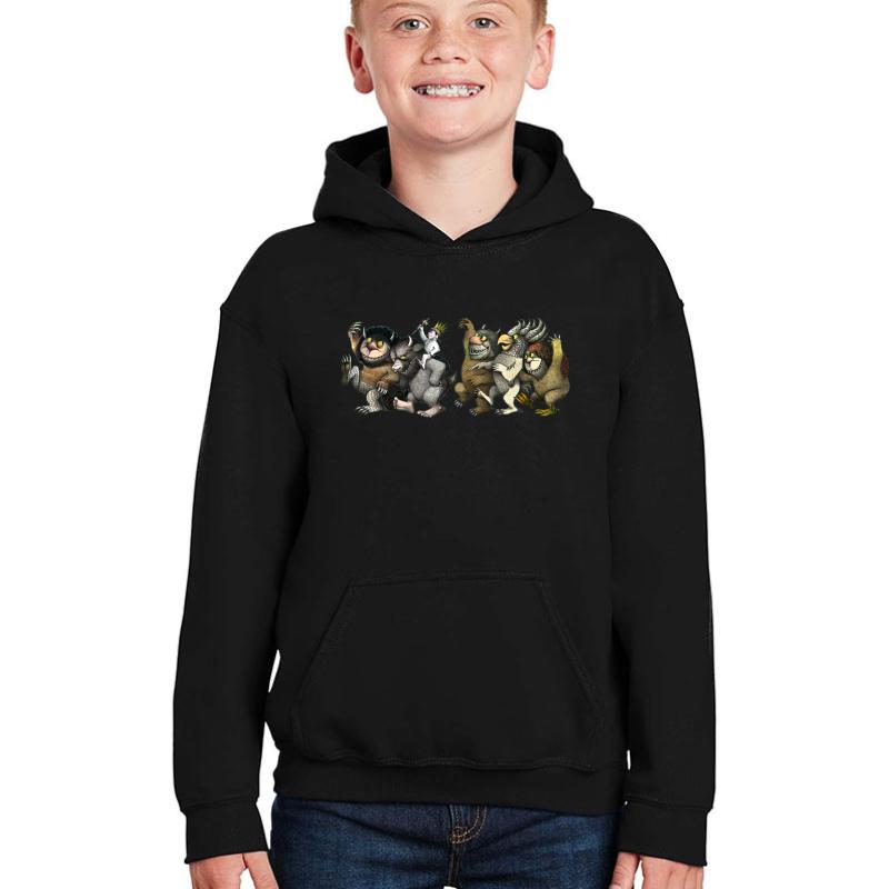 Wild Things Romp Graphic Youth Hooded Sweatshirt Boy Black