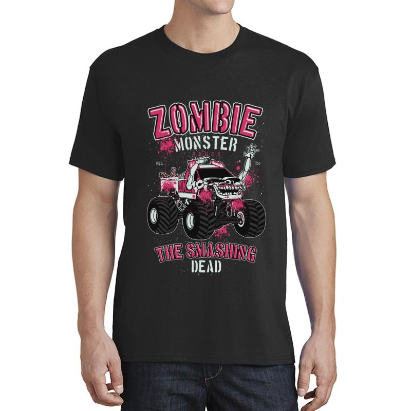 Zombie Monster Smashing Truck - Diecast Design Unisex T-Shirt Men Black