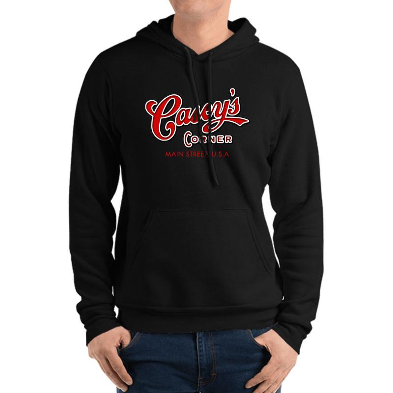 Vintage Casey's Corner Main Street Usa Retro Shirt Unisex Hooded Sweatshirt Men Black