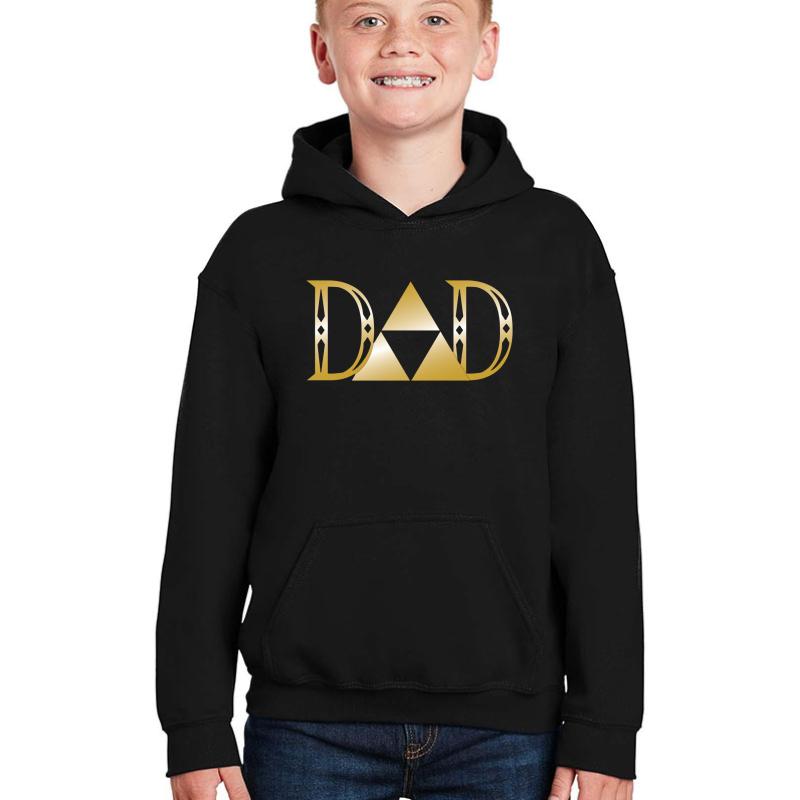 Zelda Inspired Dad Shirt Fathers Day Gaming Gamer Nintendo Retro Youth Hooded Sweatshirt Boy Black