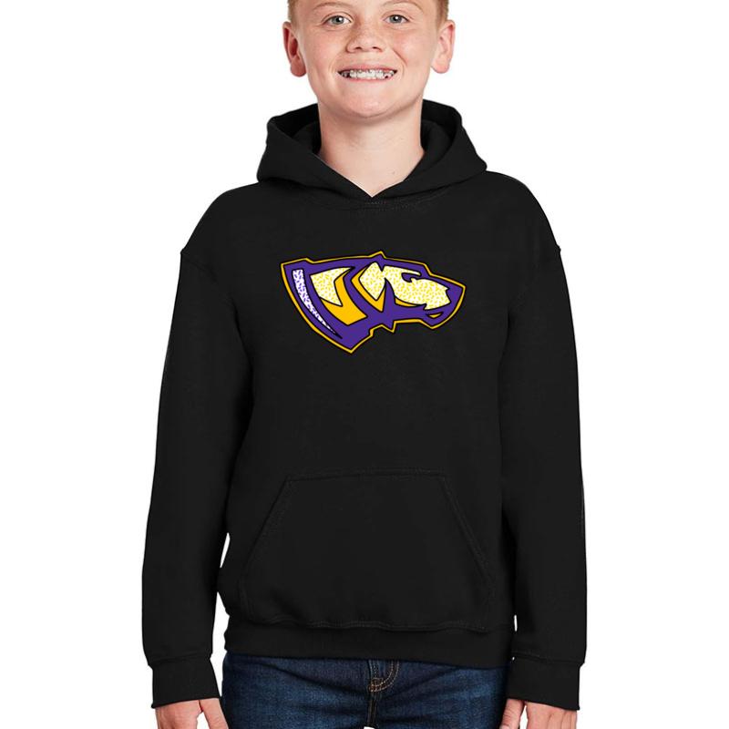 Uw-Stevens Point Pointer Youth Hooded Sweatshirt Boy Black