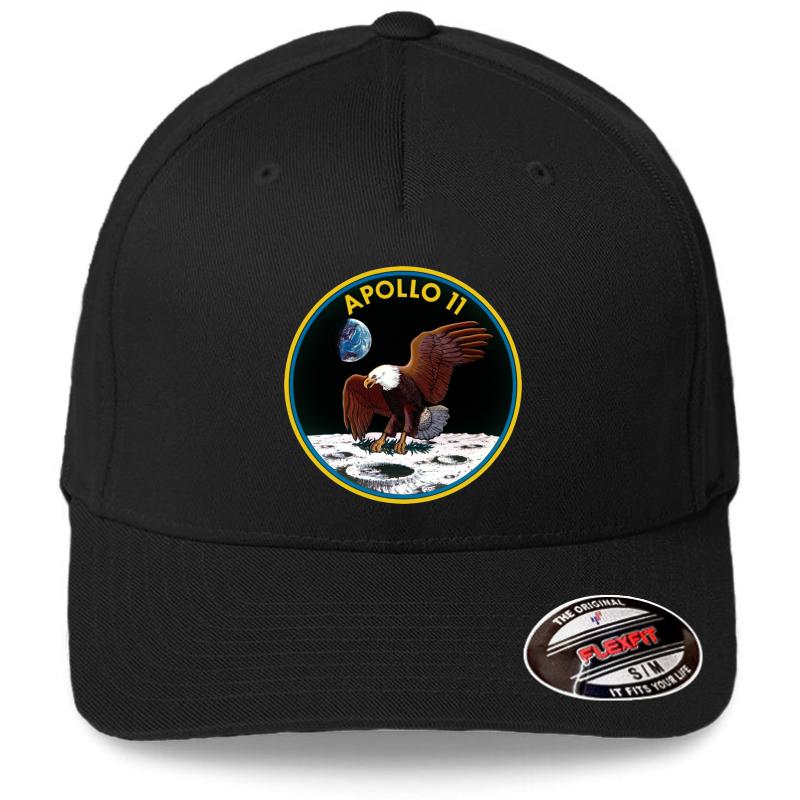 Apollo 11 Mission Logo Flexfit Baseball Cap  Black