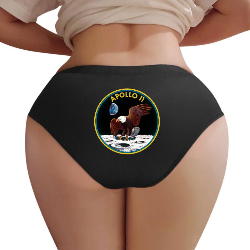 Apollo 11 Mission Logo Women Underwear Panties Women Black