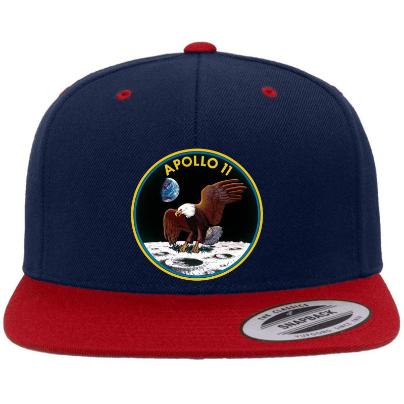 Apollo 11 Mission Logo Premium Flat Bill Snapback Cap  Navy