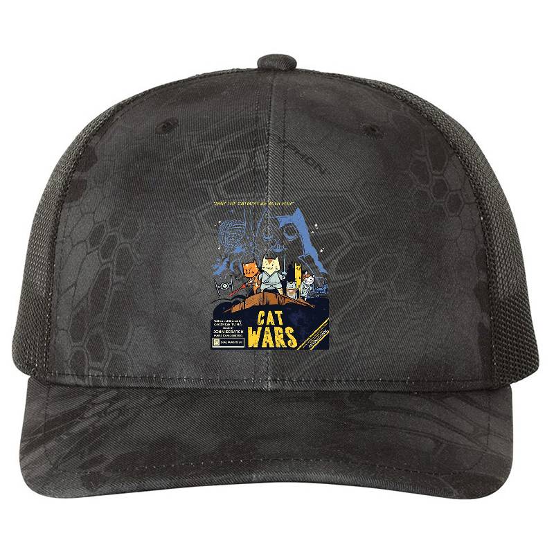 Cute Cat Wars Design Premium Flat Bill Snapback Caps