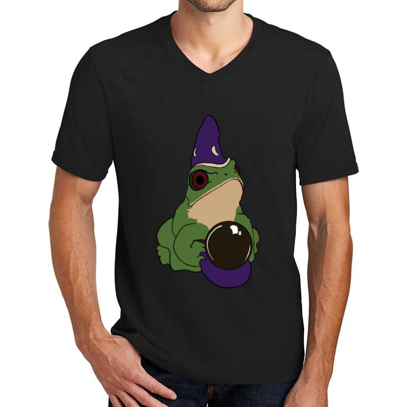 Wizard Frog Unisex V-Neck T-Shirt Men Black