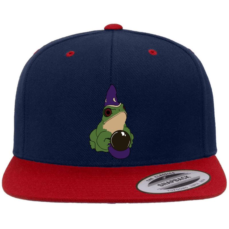 Wizard Frog Premium Flat Bill Snapback Cap  Navy