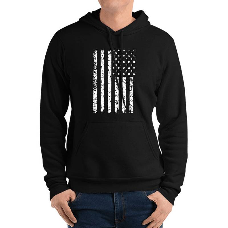 Distressed American US Flag Unisex V-Neck T-Shirts