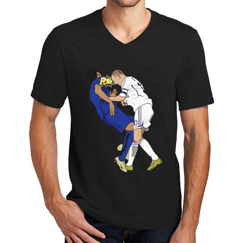 Zidane Headbutt 2006 World Cup Final Unisex V-Neck T-Shirt Men Black