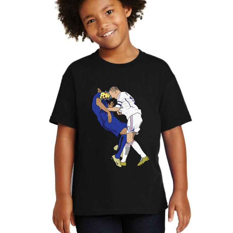 Zidane Headbutt 2006 World Cup Final Youth T-Shirt Boy Black