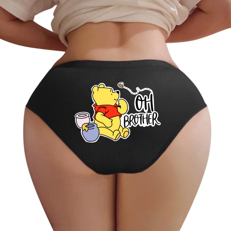 Winnie The Pooh Women Underwear Panties Women Black