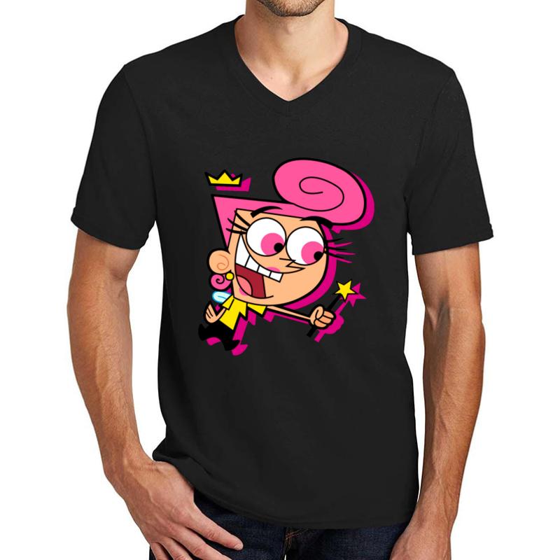 Wanda - Fairly Odd Parents Unisex V-Neck T-Shirt Men Black