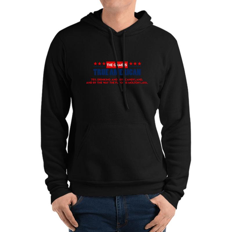 True American New Girl Unisex Hooded Sweatshirt Men Black