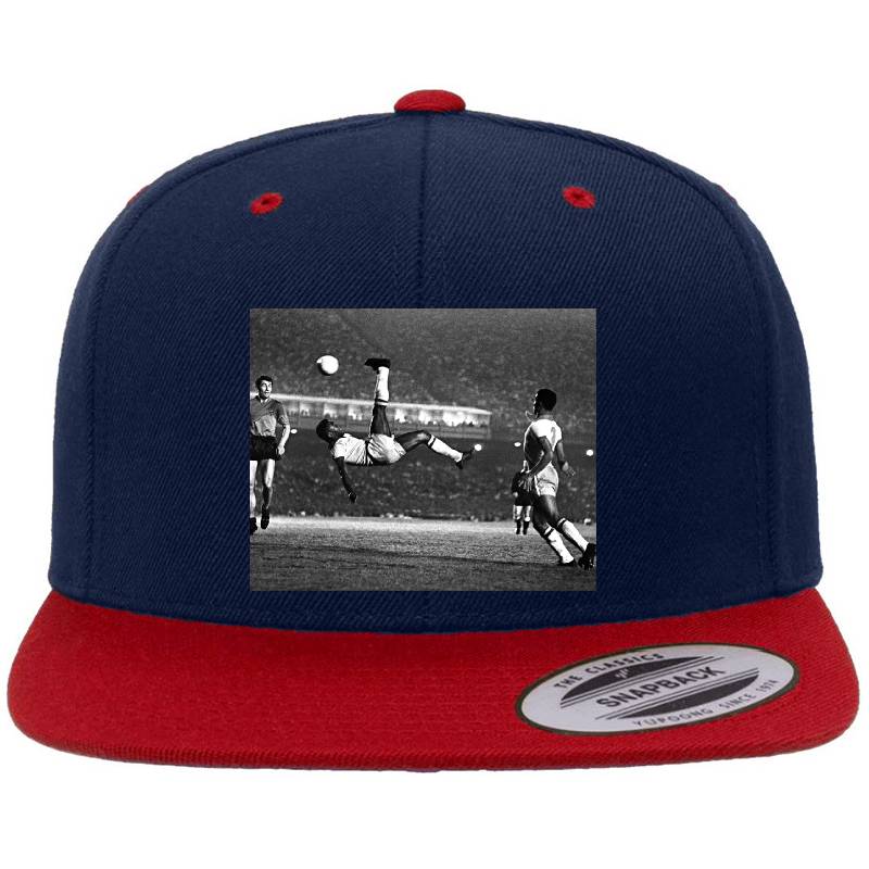 Pele Iconic Bicycle Kick 1968 Black & White  Flexfit Baseball Caps