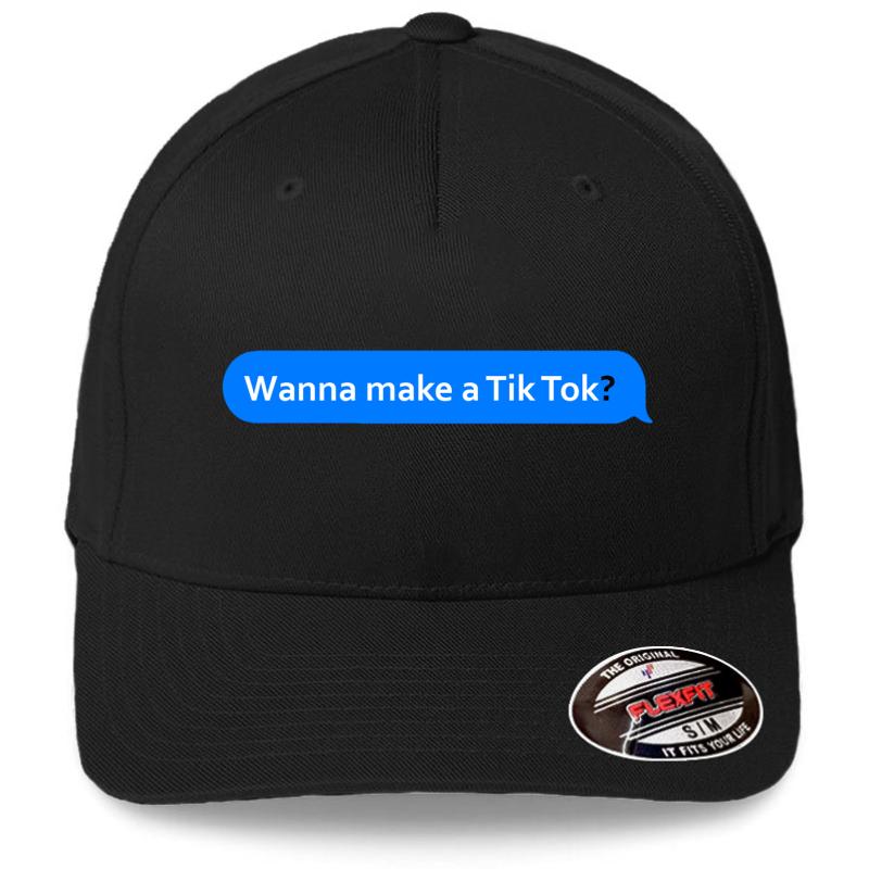 Wanna Make A Tik Tok? Flexfit Baseball Cap  Black