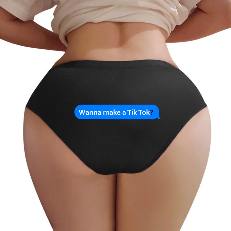 Wanna Make A Tik Tok? Women Underwear Panties Women Black