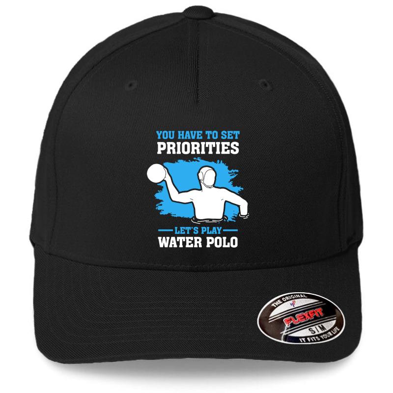 Waterpolo Water Polo Priorities Flexfit Baseball Cap  Black