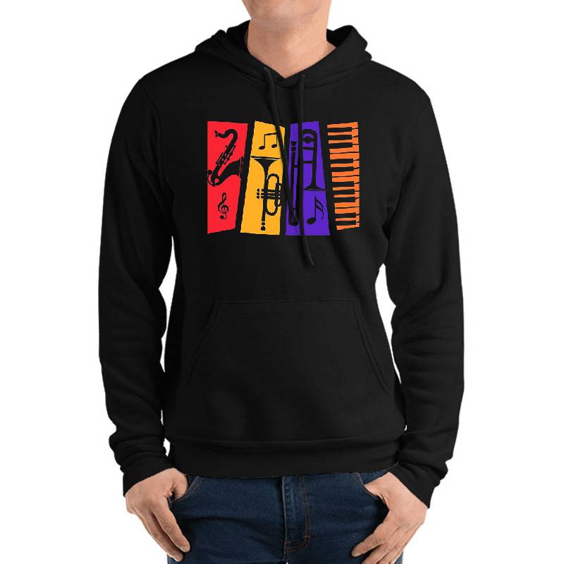 Jazz Instruments Youth Hooded Sweatshirts