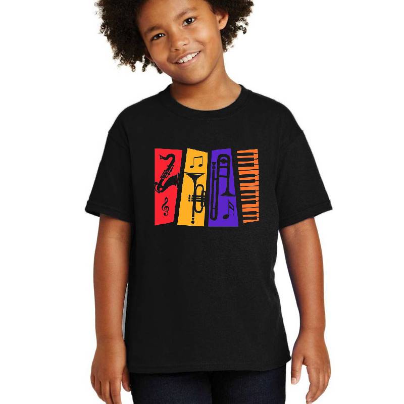 Jazz Instruments Youth Hooded Sweatshirts