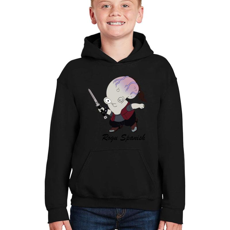 American Dad Rogu Spanish Youth Hooded Sweatshirt Boy Black