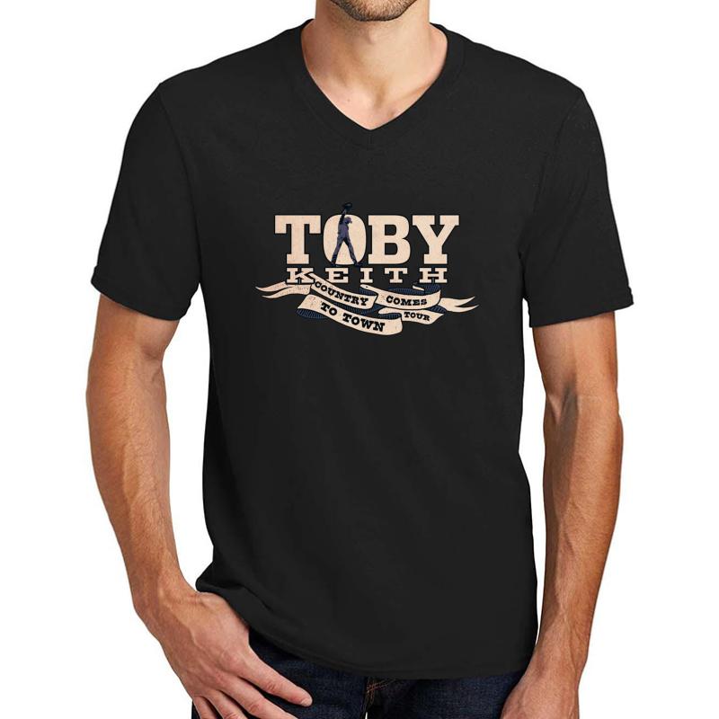 Toby Keith Country Comes To Town Tour Unisex V-Neck T-Shirt Men Black