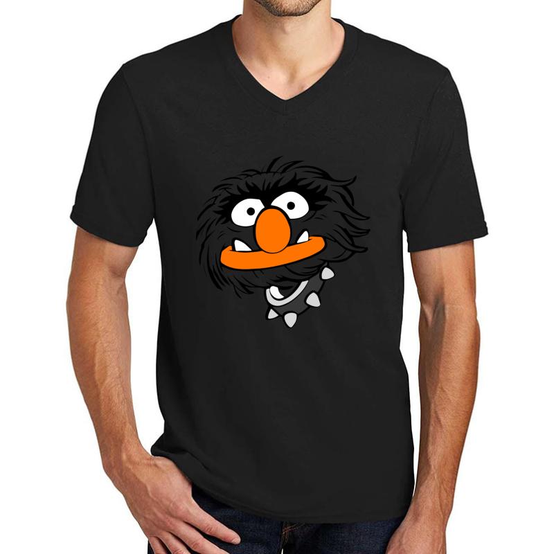 Animal Funny Muppet Unisex V-Neck T-Shirt Men Black