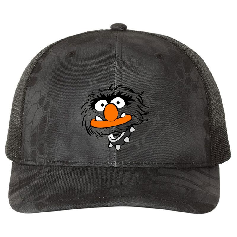 Animal Funny Muppet Richardson Premium Trucker Snapback Cap  Kryptek Typhon Black