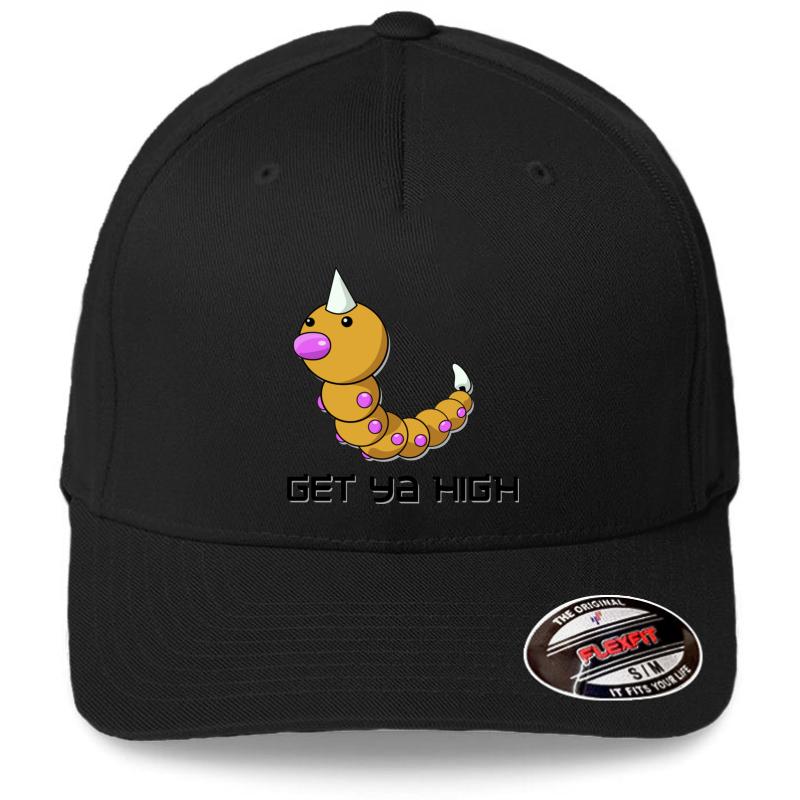 Weedle Get Ya High Flexfit Baseball Cap  Black