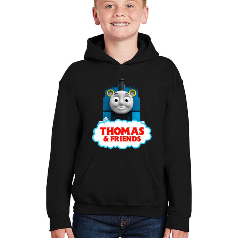 Thomas The Tank Engine Title Youth Hooded Sweatshirt Boy Black