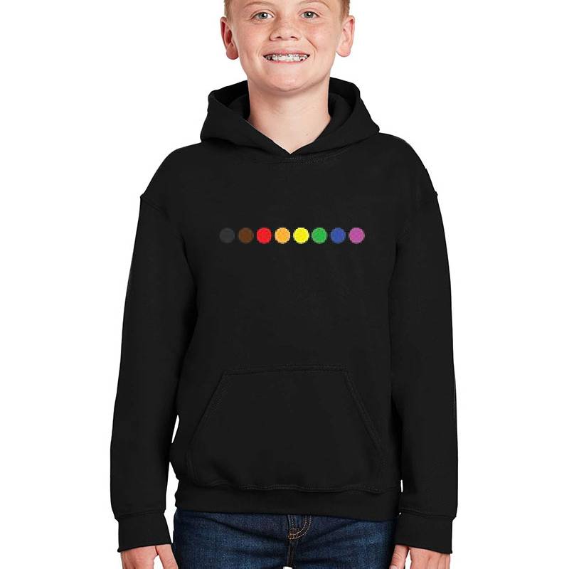 Inclusive LGBTQ Pride Dots | Subtle Minimalist Gay Pride Flag Colors Unisex Hooded Sweatshirts