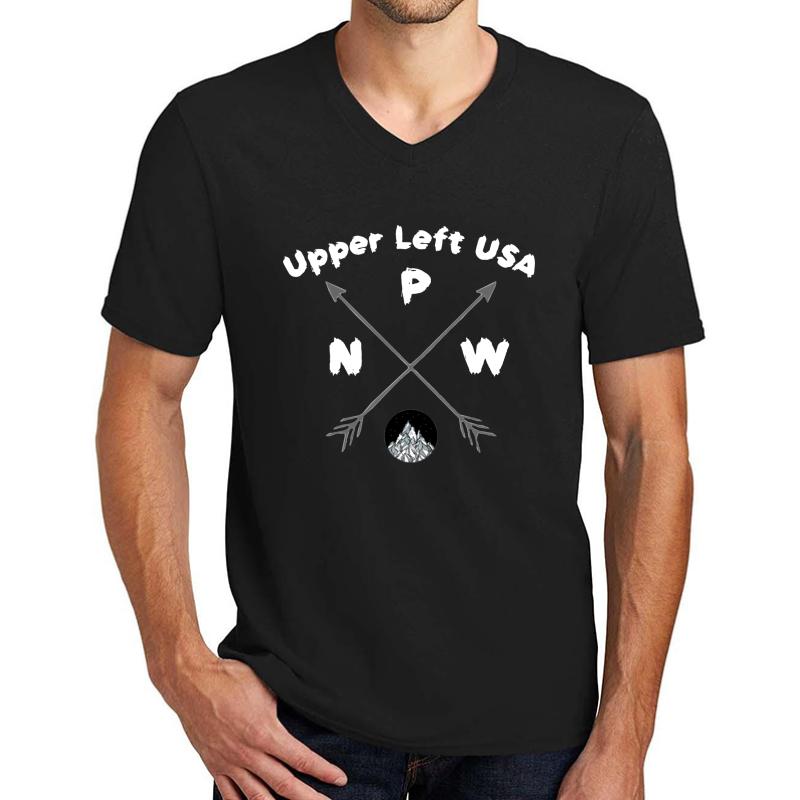 Upper Left Usa Pacific Northwest Upper Left Usa Funny 2020 Unisex V-Neck T-Shirt Men Black