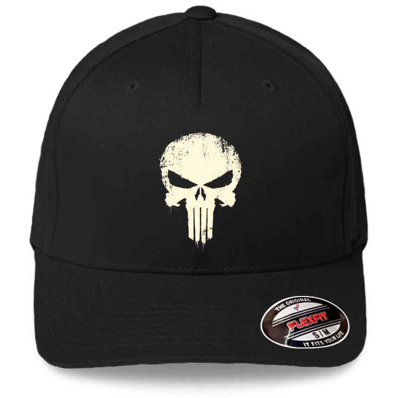 Vintage Punisher Flexfit Baseball Cap  Black