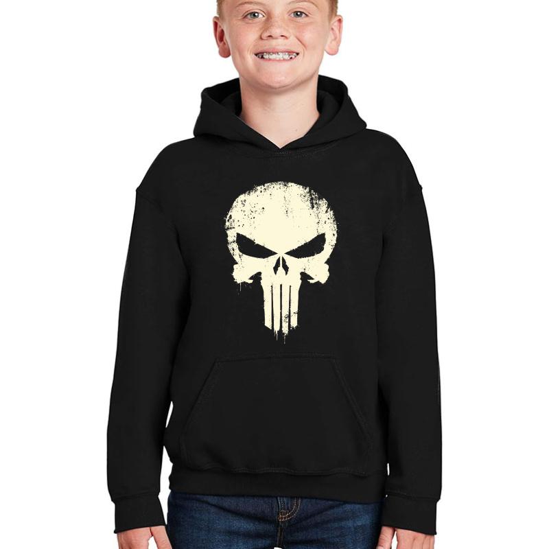 Vintage Punisher Youth Hooded Sweatshirt Boy Black