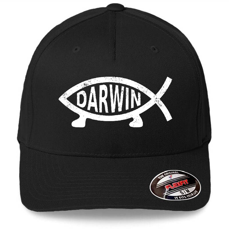 Darwin Fish Distressed Design  Richardson Premium Trucker Snapback Caps
