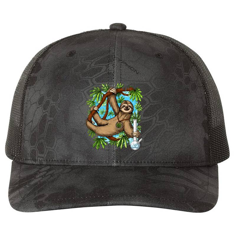Sloth Weed Stoner Premium Flat Bill Snapback Caps