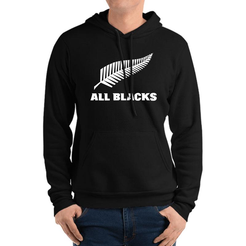 All Blacks Newzealand Rugby Unisex Hooded Sweatshirt Men Black