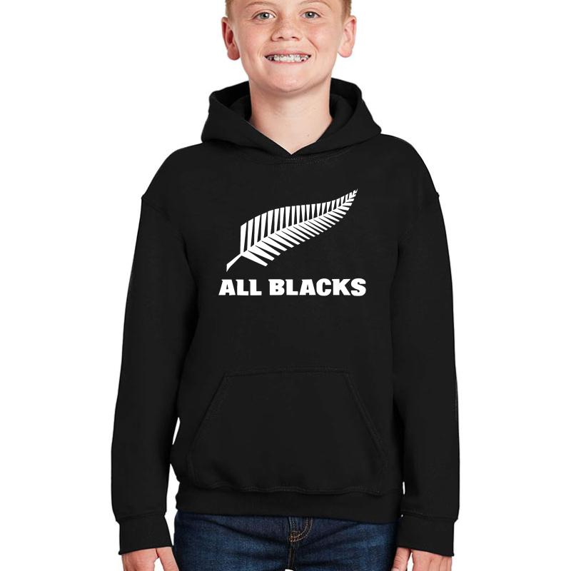 All Blacks Newzealand Rugby Youth Hooded Sweatshirt Boy Black