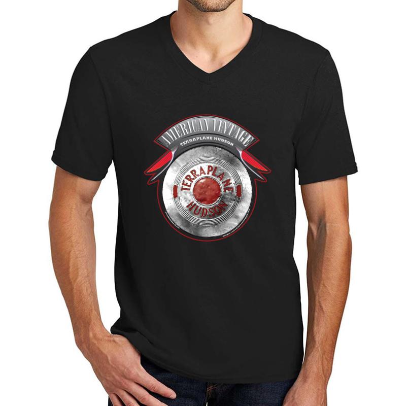 American Vintage Terra Plane Hudson Hubcap Unisex V-Neck T-Shirt Men Black