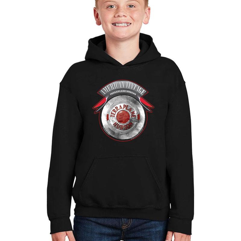 American Vintage Terra Plane Hudson Hubcap Youth Hooded Sweatshirt Boy Black