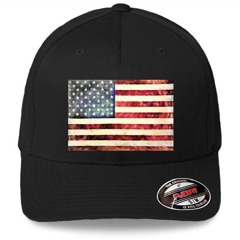 Vintage American Flag Richardson Premium Trucker Snapback Caps
