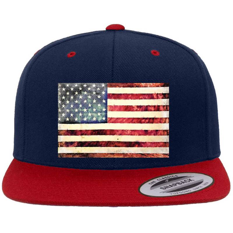 Vintage American Flag Richardson Premium Trucker Snapback Caps