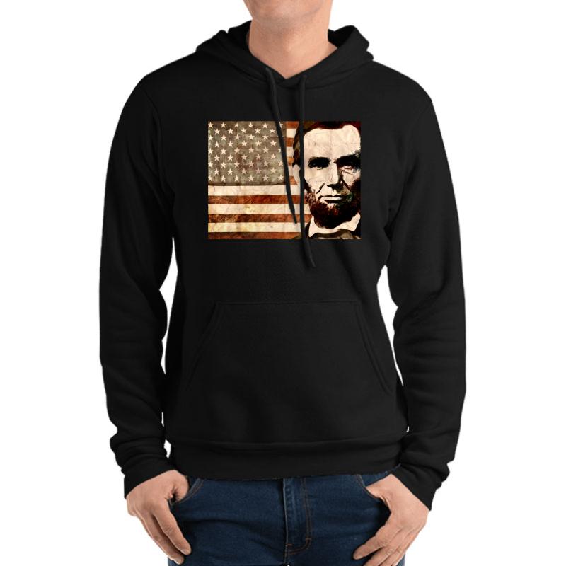 Abraham Lincoln Unisex Hooded Sweatshirt Men Black