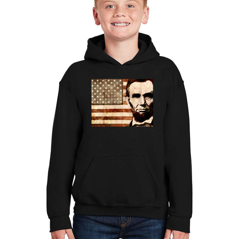 Abraham Lincoln Youth Hooded Sweatshirt Boy Black